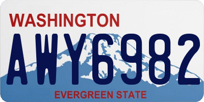 WA license plate AWY6982