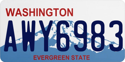 WA license plate AWY6983