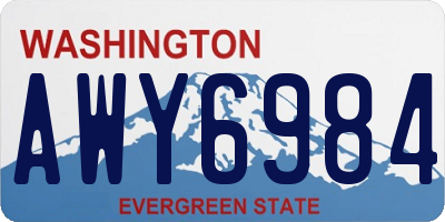 WA license plate AWY6984