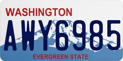 WA license plate AWY6985