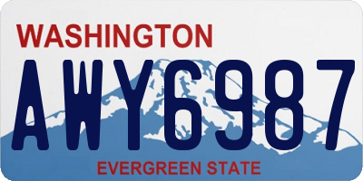 WA license plate AWY6987