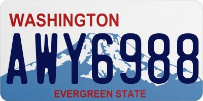 WA license plate AWY6988