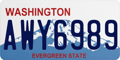 WA license plate AWY6989