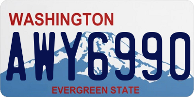 WA license plate AWY6990