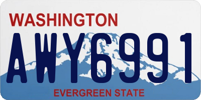 WA license plate AWY6991
