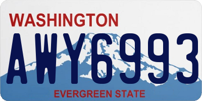 WA license plate AWY6993
