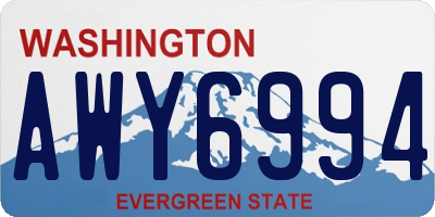 WA license plate AWY6994