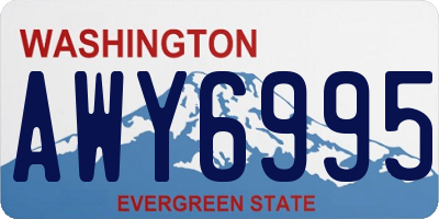 WA license plate AWY6995