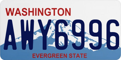 WA license plate AWY6996