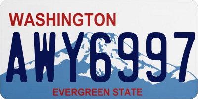 WA license plate AWY6997