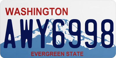 WA license plate AWY6998