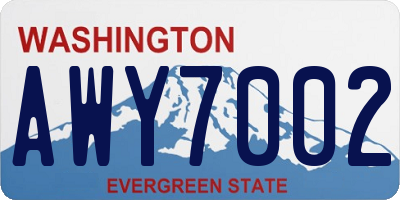 WA license plate AWY7002