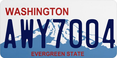 WA license plate AWY7004