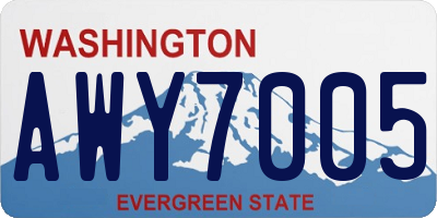 WA license plate AWY7005