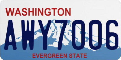 WA license plate AWY7006