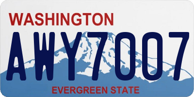WA license plate AWY7007