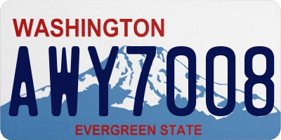 WA license plate AWY7008