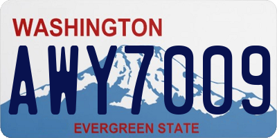 WA license plate AWY7009
