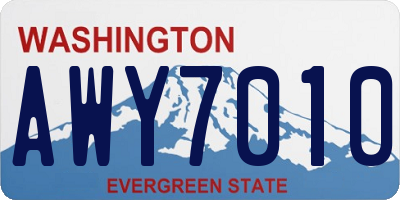 WA license plate AWY7010