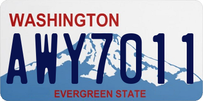 WA license plate AWY7011