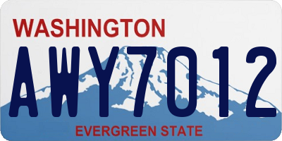 WA license plate AWY7012