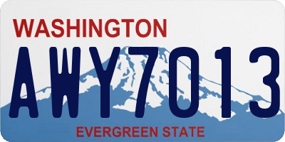 WA license plate AWY7013
