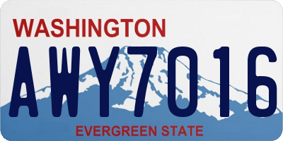 WA license plate AWY7016