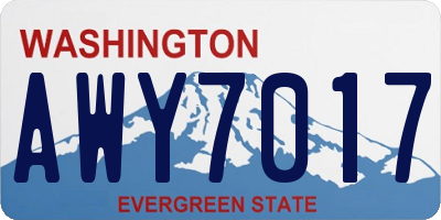 WA license plate AWY7017