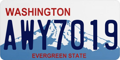 WA license plate AWY7019