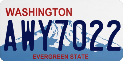 WA license plate AWY7022