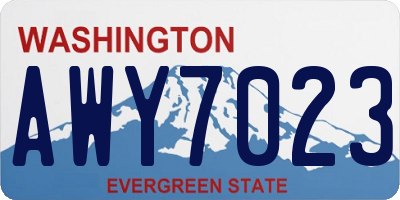 WA license plate AWY7023