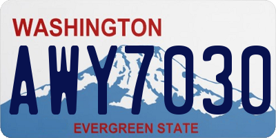 WA license plate AWY7030