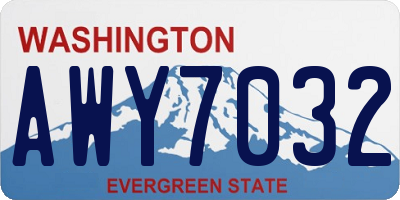 WA license plate AWY7032