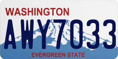 WA license plate AWY7033