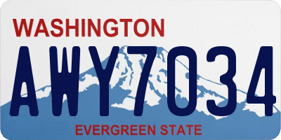 WA license plate AWY7034