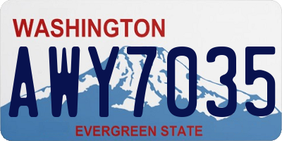 WA license plate AWY7035