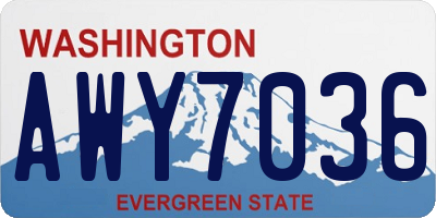 WA license plate AWY7036