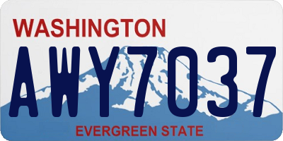WA license plate AWY7037