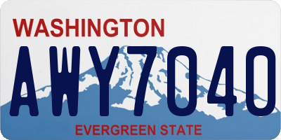 WA license plate AWY7040