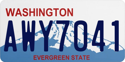 WA license plate AWY7041