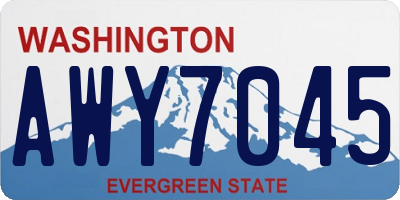 WA license plate AWY7045