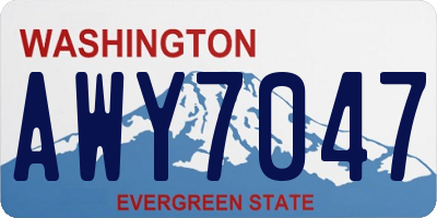 WA license plate AWY7047