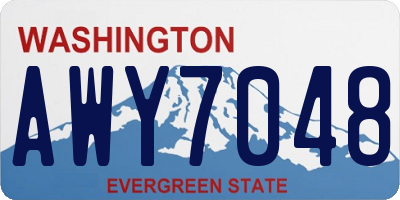 WA license plate AWY7048