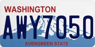 WA license plate AWY7050