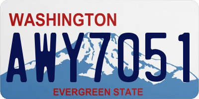 WA license plate AWY7051