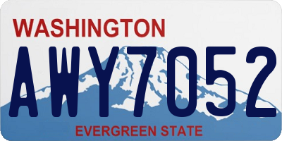 WA license plate AWY7052