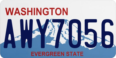 WA license plate AWY7056