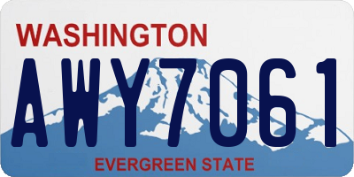 WA license plate AWY7061