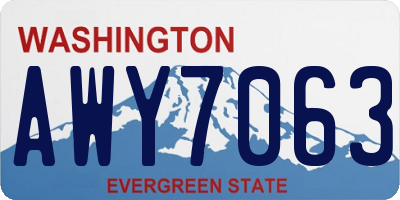 WA license plate AWY7063