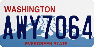 WA license plate AWY7064
